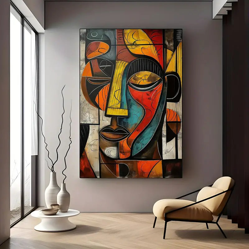 Abstract African Art Print - 31.49" x 47.24" Frameless Modern Wall Art