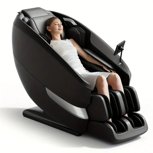 Full Body Shiatsu Massage Chair Recliner with LCD Touch Screen & Zero Gravity Modes (Black)