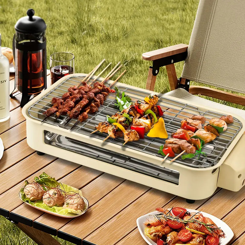 Electric BBQ Grill with Removable Plates