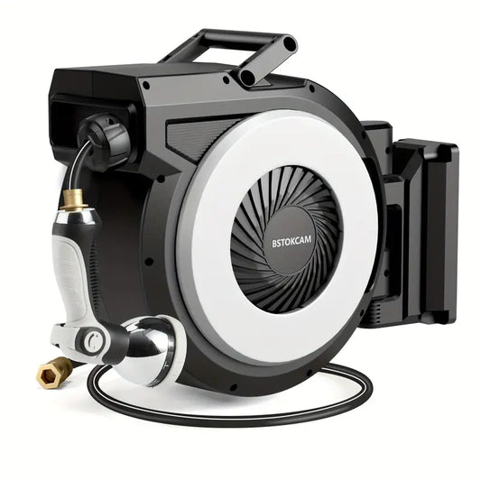 5/8 Inch Retractable Garden Hose with 90ft Wall Mount Hose Reel