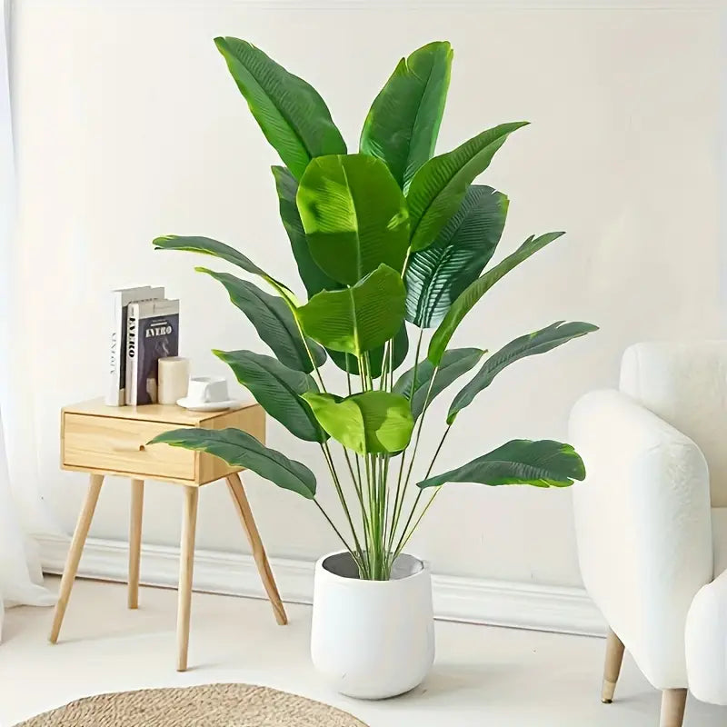 Lifelike 31.5" Tropical Banana Plant with 18 Real Touch Leaves